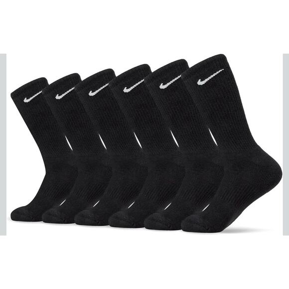 Nike Unisex Adult Everyday Cushioned Training Crew Socks (6 Pairs), Medium - Picture 1 of 4